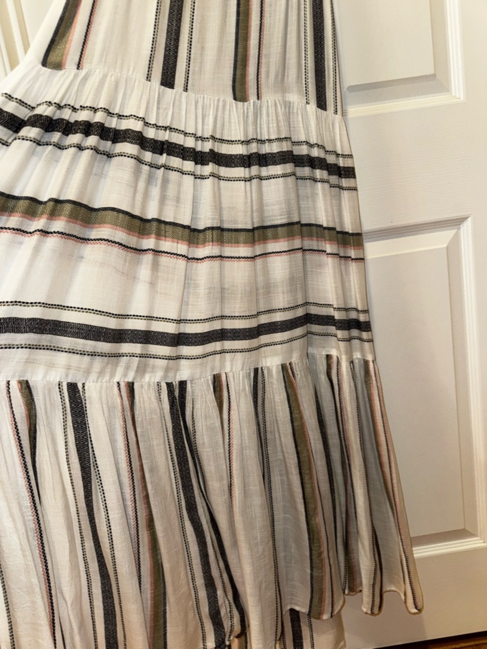 L* Space Santorini in Isla Vista Stripe Tiered Maxi Slip Dress Sz. XS - Picture 10 of 11